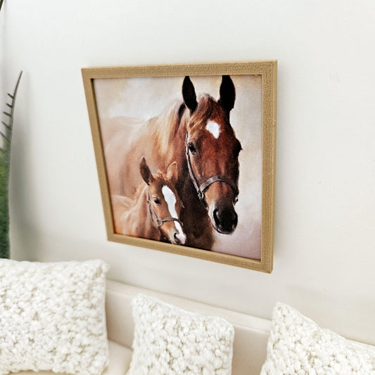 Two Horses Picture – alternate view 2 | 1:12 scale dolls house miniature