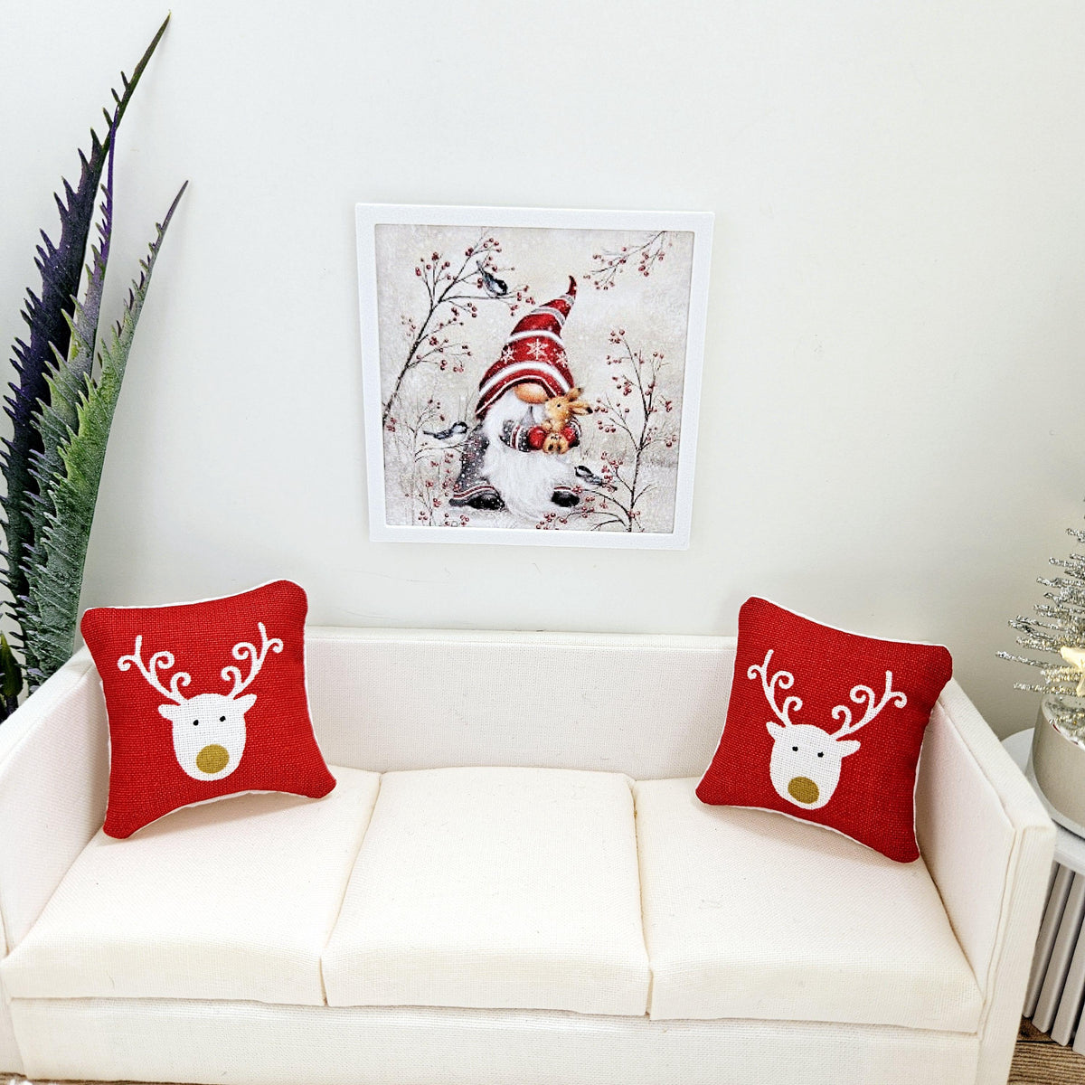 Christmas Gonk Print: Wall Art – alternate view 2 | 1:12 scale dolls house miniature