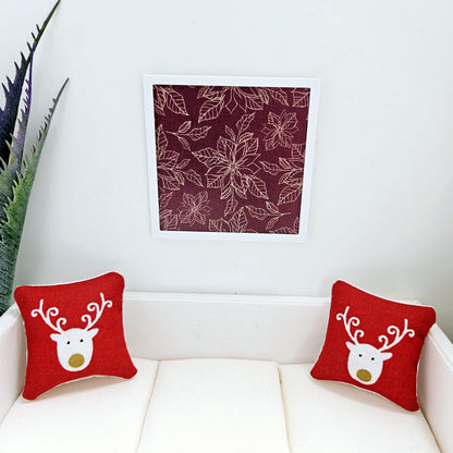 Poinsettia Print: Wall Art – alternate view 2 | 1:12 scale dolls house miniature