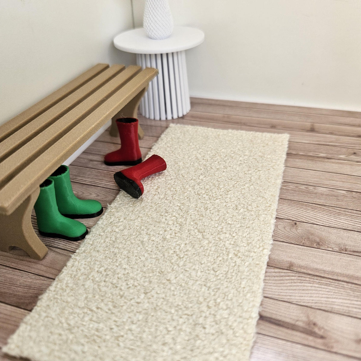 Bouclé Runner Rug – alternate view 3 | 1:12 scale dolls house miniature