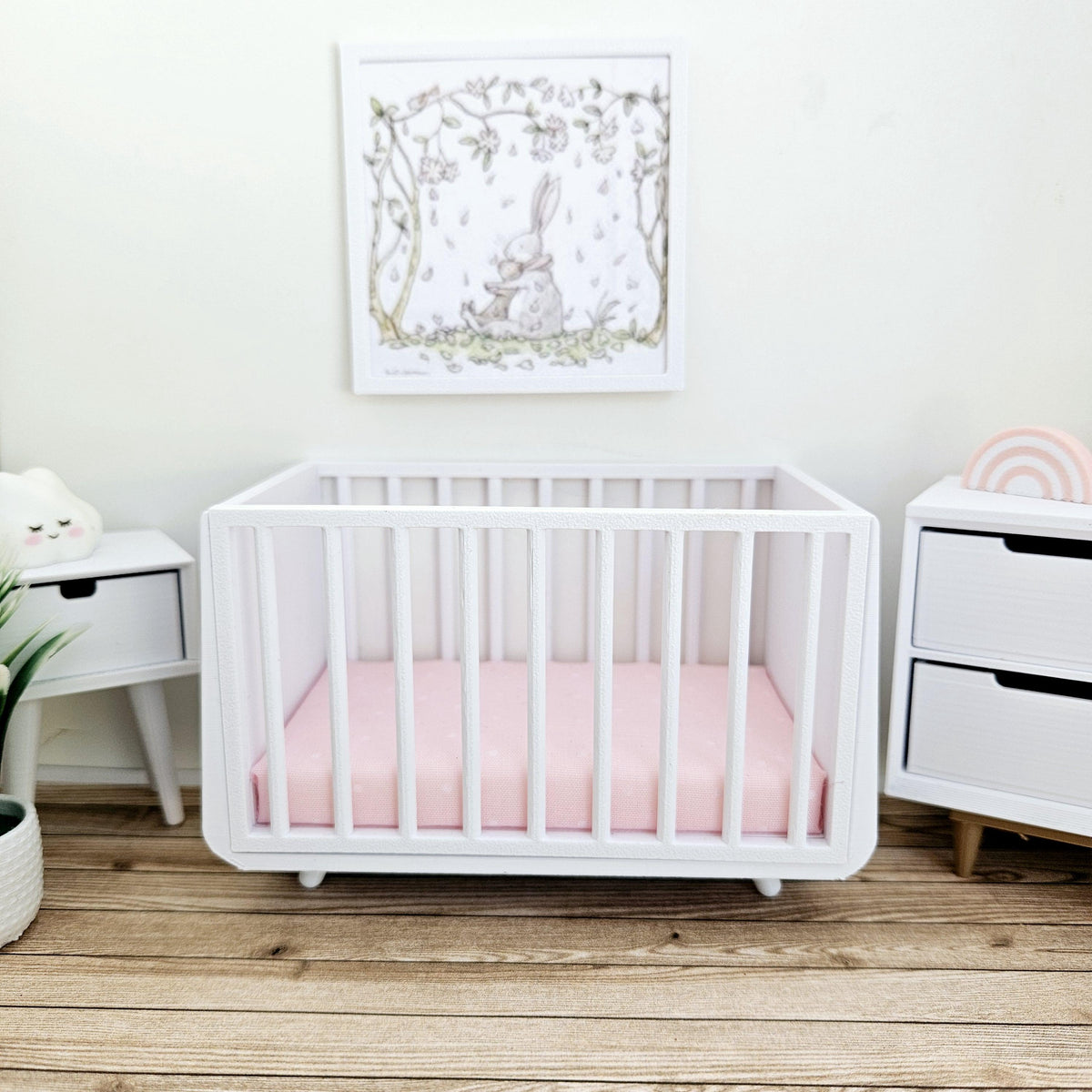 Modern Cot with Mattress | 1:12 scale dolls house miniature