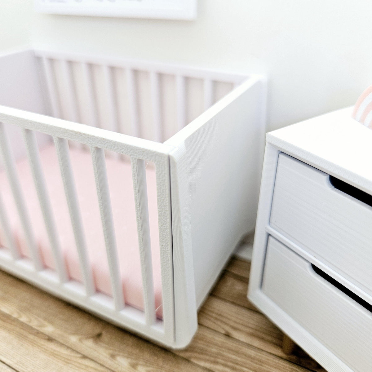 Modern Cot with Mattress – alternate view 2 | 1:12 scale dolls house miniature