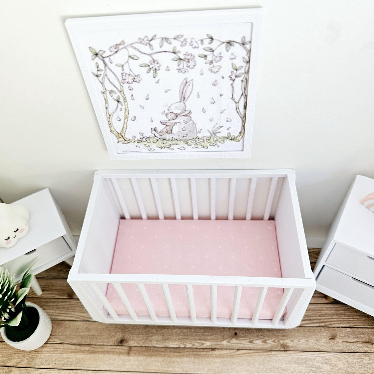 Modern Cot with Mattress – alternate view 4 | 1:12 scale dolls house miniature