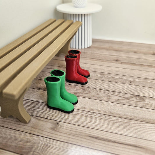 Coloured Wellies – alternate view 2 | 1:12 scale dolls house miniature