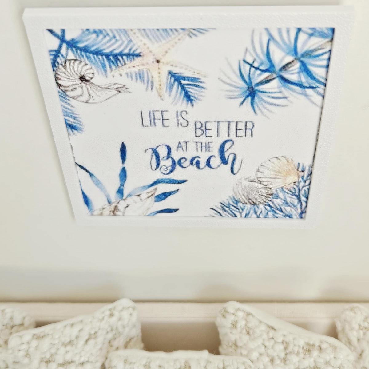 Dolls House Beach Wall Art | “Life is Better at the Beach” | Framed Picture | 1:12 Scale