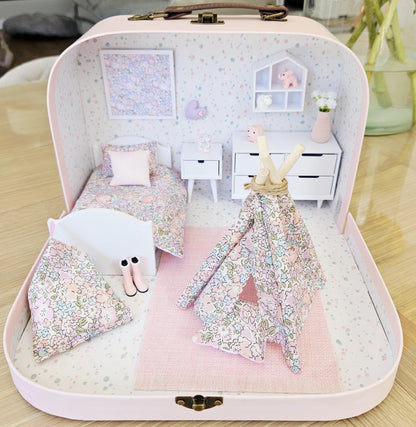 Pink Liberty Michelle Suitcase | 1:12 scale dolls house miniature