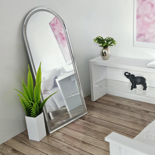 Dolls House Arched Floor Mirror | Free-Standing | 1:12 Scale
