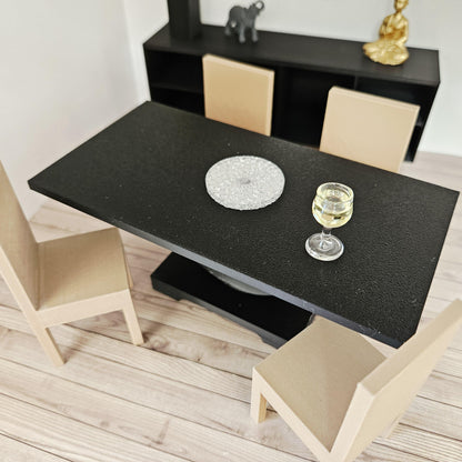Half-Moon Dining Table – alternate view 5 | 1:12 scale dolls house miniature