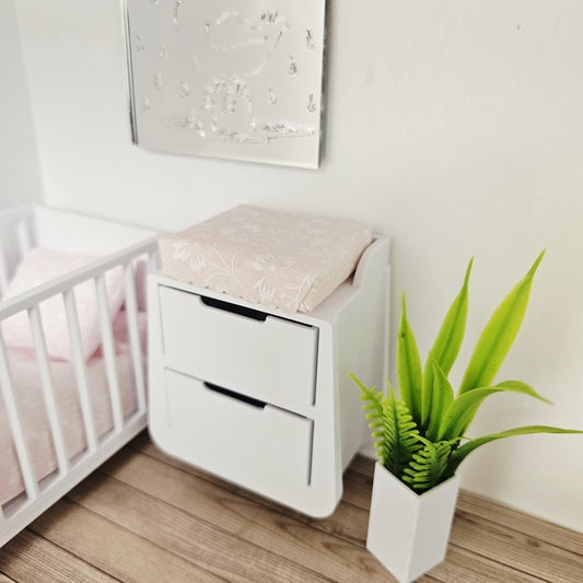 Dolls House Baby Changing Unit – Scandinavian Style Drawer Unit | 1:12 Scale