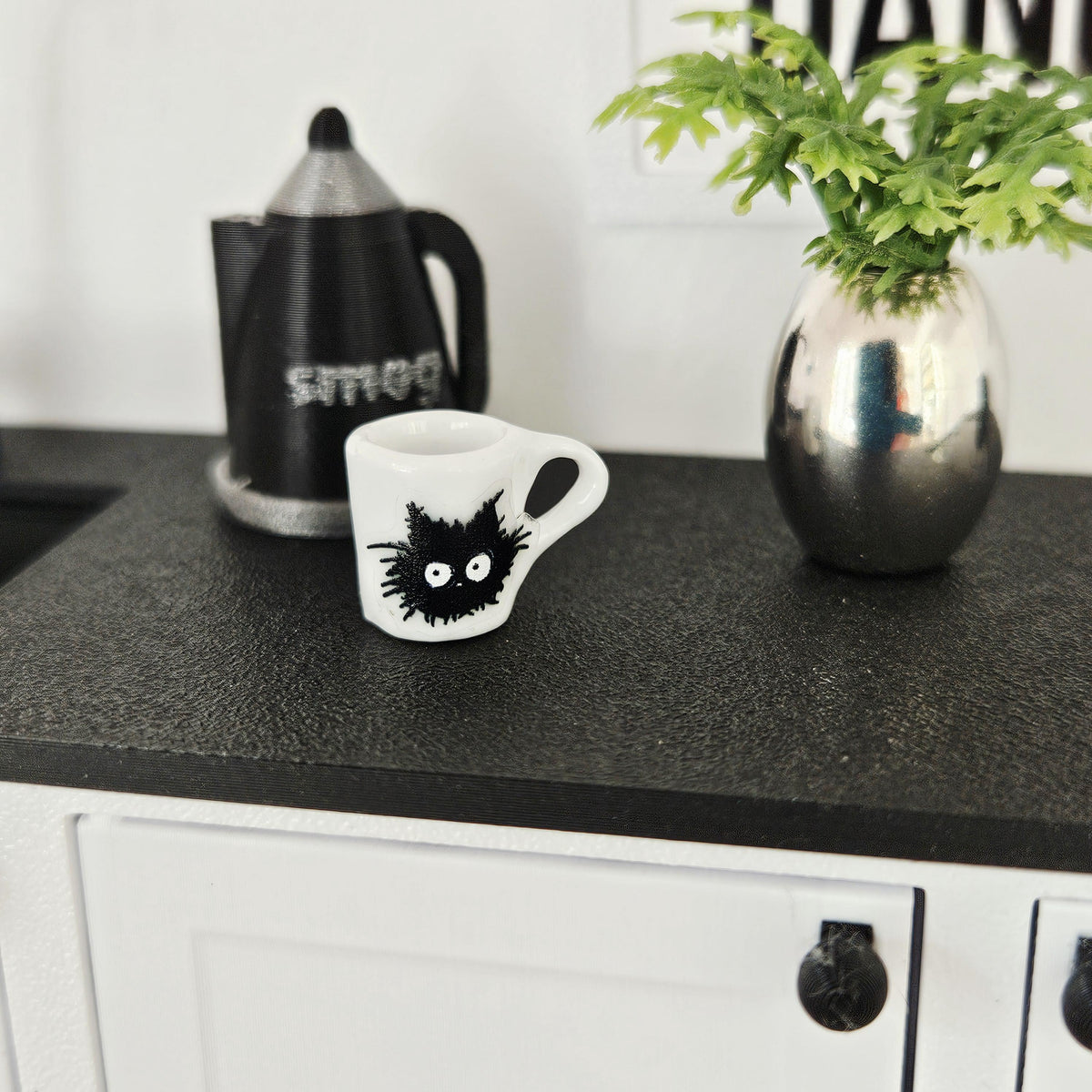 Dolls House Black Cat Mug Cat Lover Kitchen Accessory