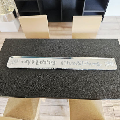 Merry Christmas Mirror Table Runner | 1:12 scale dolls house miniature