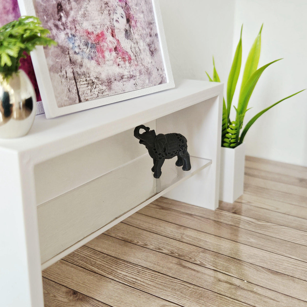 Console Table with Acrylic Shelf – alternate view 4 | 1:12 scale dolls house miniature