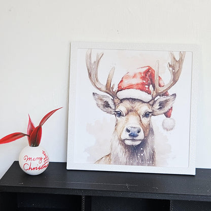 Stag Christmas Wall Art – alternate view 5 | 1:12 scale dolls house miniature