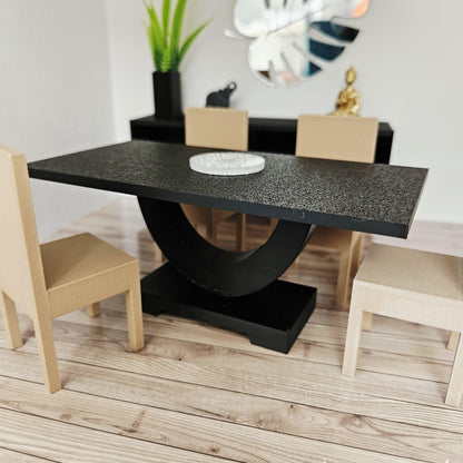 Half-Moon Dining Table – alternate view 6 | 1:12 scale dolls house miniature