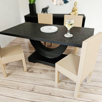Half-Moon Dining Table – alternate view 7 | 1:12 scale dolls house miniature