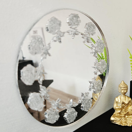 Rose Wreath Round Mirror – alternate view 2 | 1:12 scale dolls house miniature