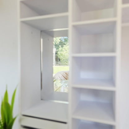 Modern Open Wardrobe with Mirror – alternate view 3 | 1:12 scale dolls house miniature