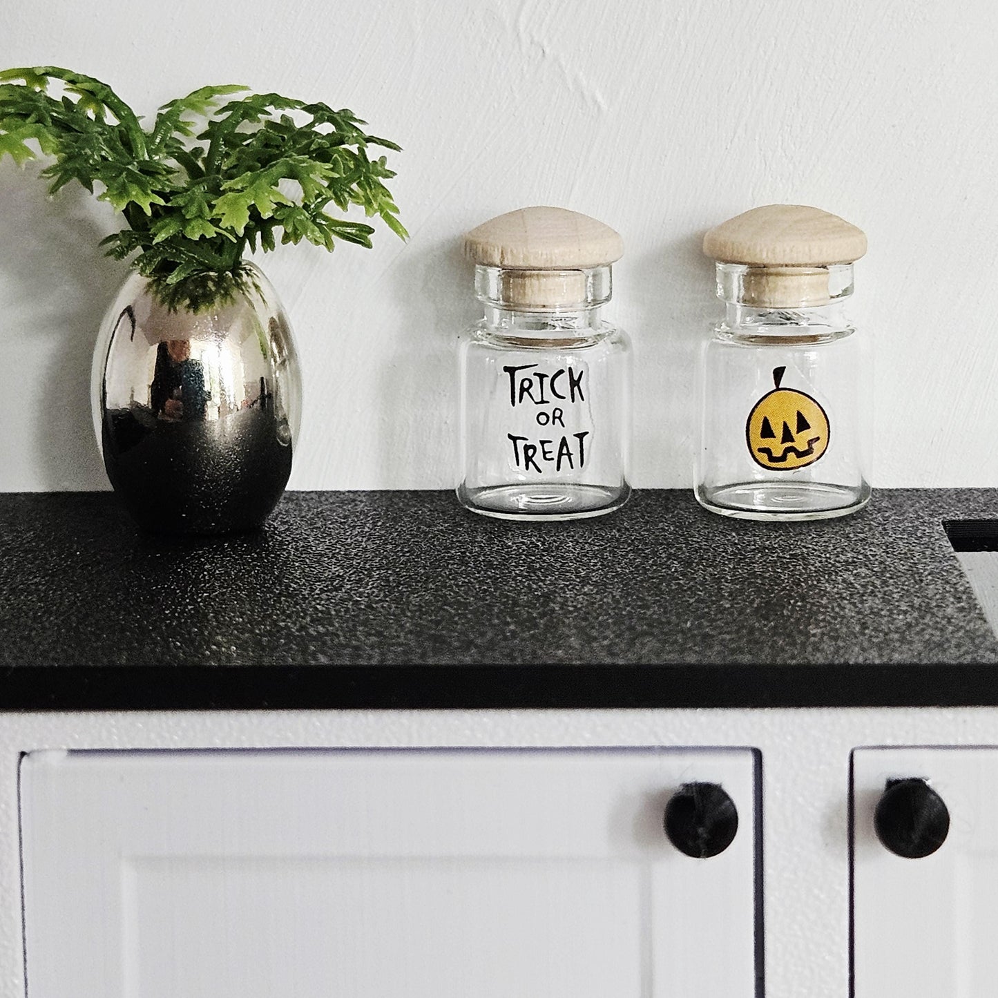 Dolls House Halloween Jars: Miniature 12th Scale Trick or Treat Decor