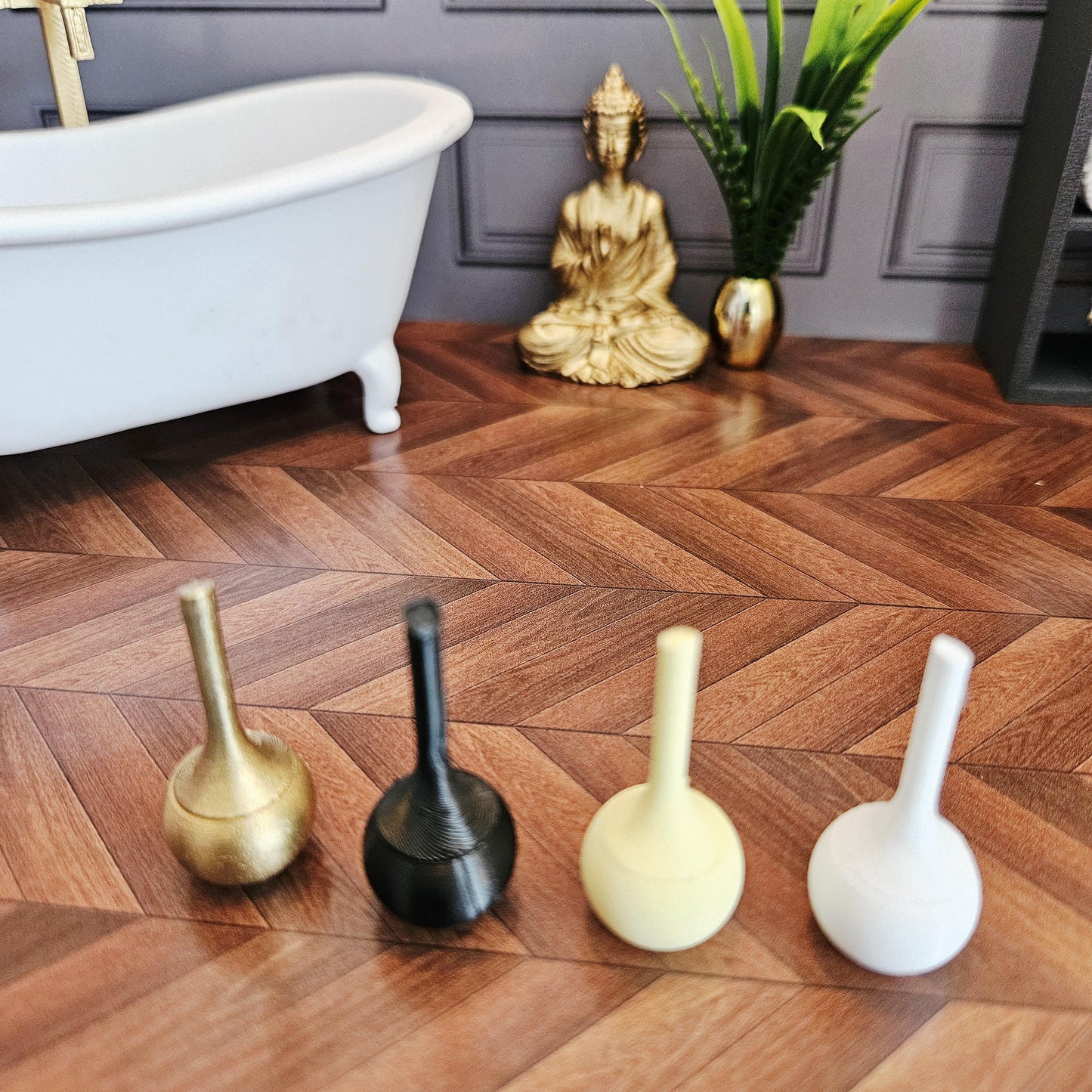 Dolls House Modern Round Toilet Brush, 12th Scale, Choice of Colours