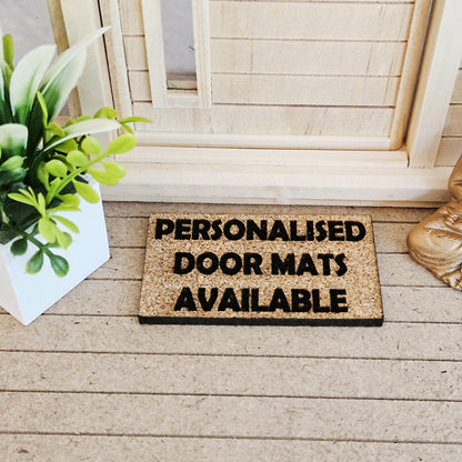 Personalised Cork Doormat – alternate view 4 | 1:12 scale dolls house miniature
