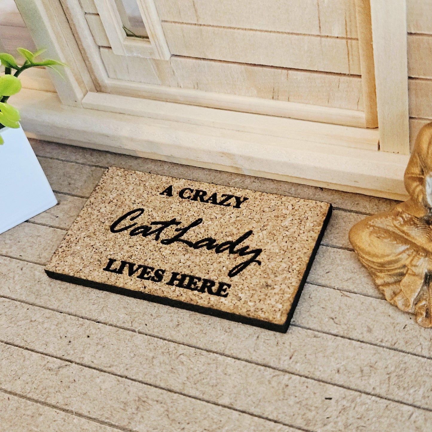Dolls House Pet Lover Cork Doormat | Cat & Dog Designs | 1:12 Scale