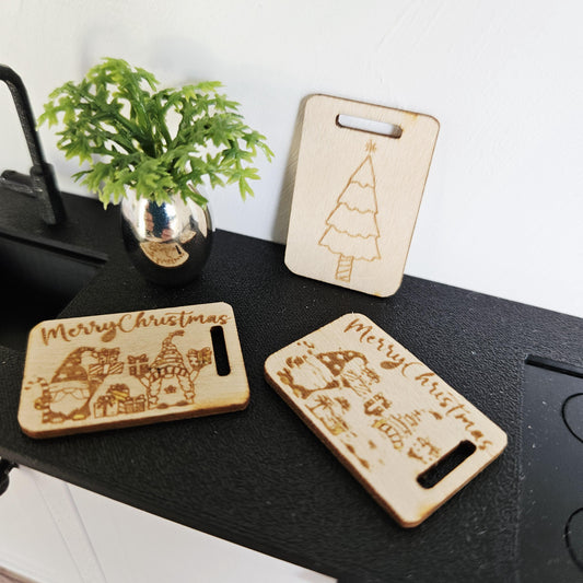 Dolls House Wooden Christmas Chopping Boards, Set of 3, 12th scale, miniature cutting boards