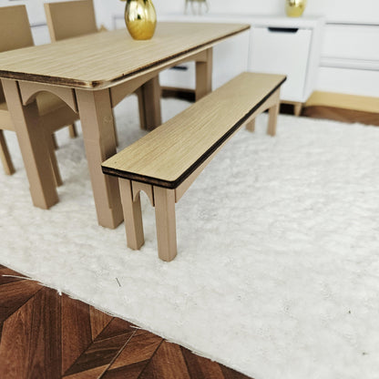 Oak-Veneer Dining Set – alternate view 5 | 1:12 scale dolls house miniature