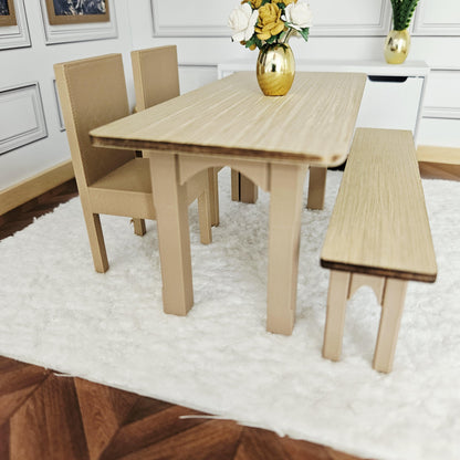 Oak-Veneer Dining Set – alternate view 6 | 1:12 scale dolls house miniature