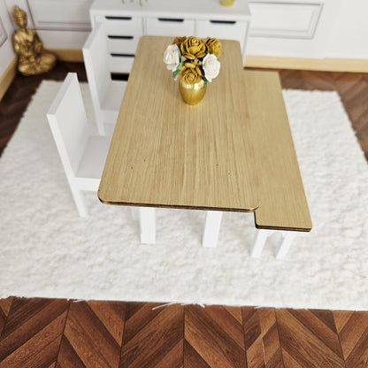 Oak-Veneer Dining Set – alternate view 12 | 1:12 scale dolls house miniature