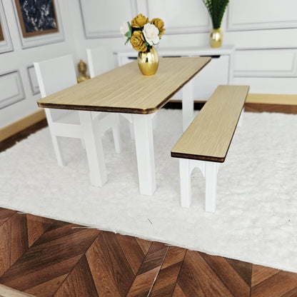 Oak-Veneer Dining Set – alternate view 15 | 1:12 scale dolls house miniature