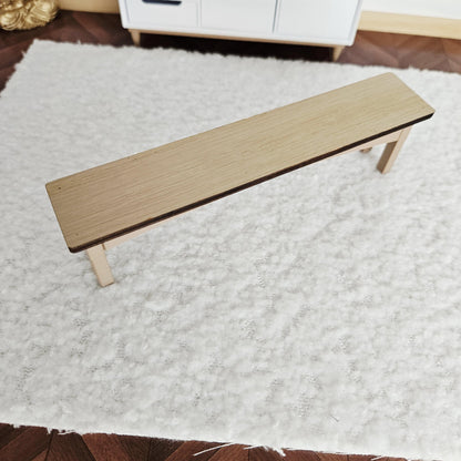 Modern 145 mm Slatted Bench – alternate view 4 | 1:12 scale dolls house miniature