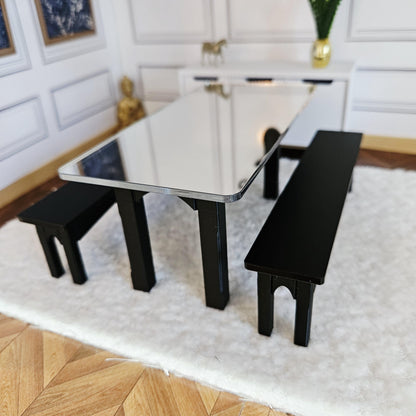 Dining Table & Bench Set – alternate view 10 | 1:12 scale dolls house miniature