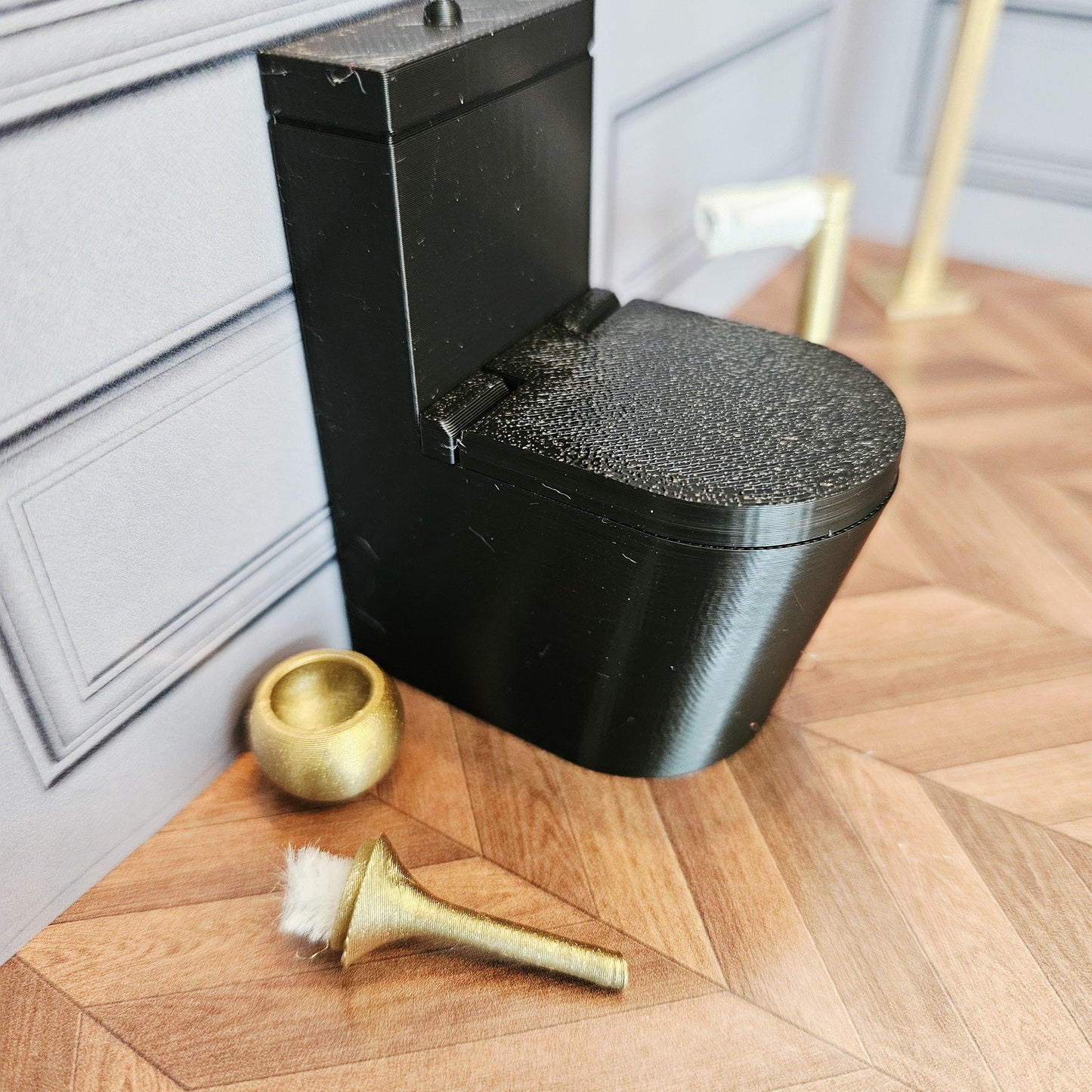 Dolls House Modern Round Toilet Brush, 12th Scale, Choice of Colours