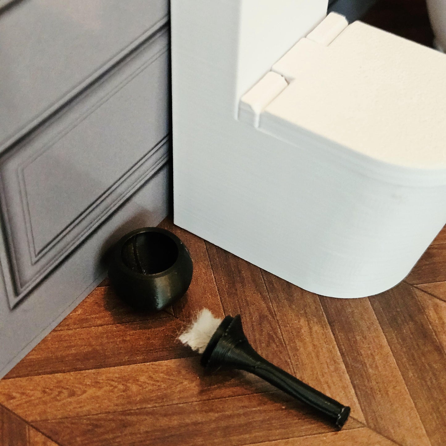 Dolls House Modern Round Toilet Brush, 12th Scale, Choice of Colours