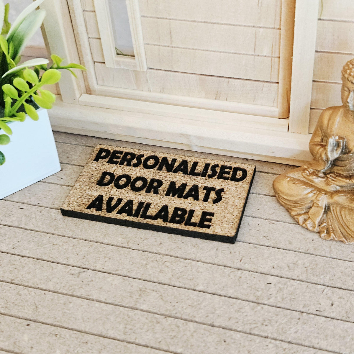 Dolls House Personalised Doormat | Engraved Cork Welcome Mat | Miniature Entrance Decor | 1:12 Scale