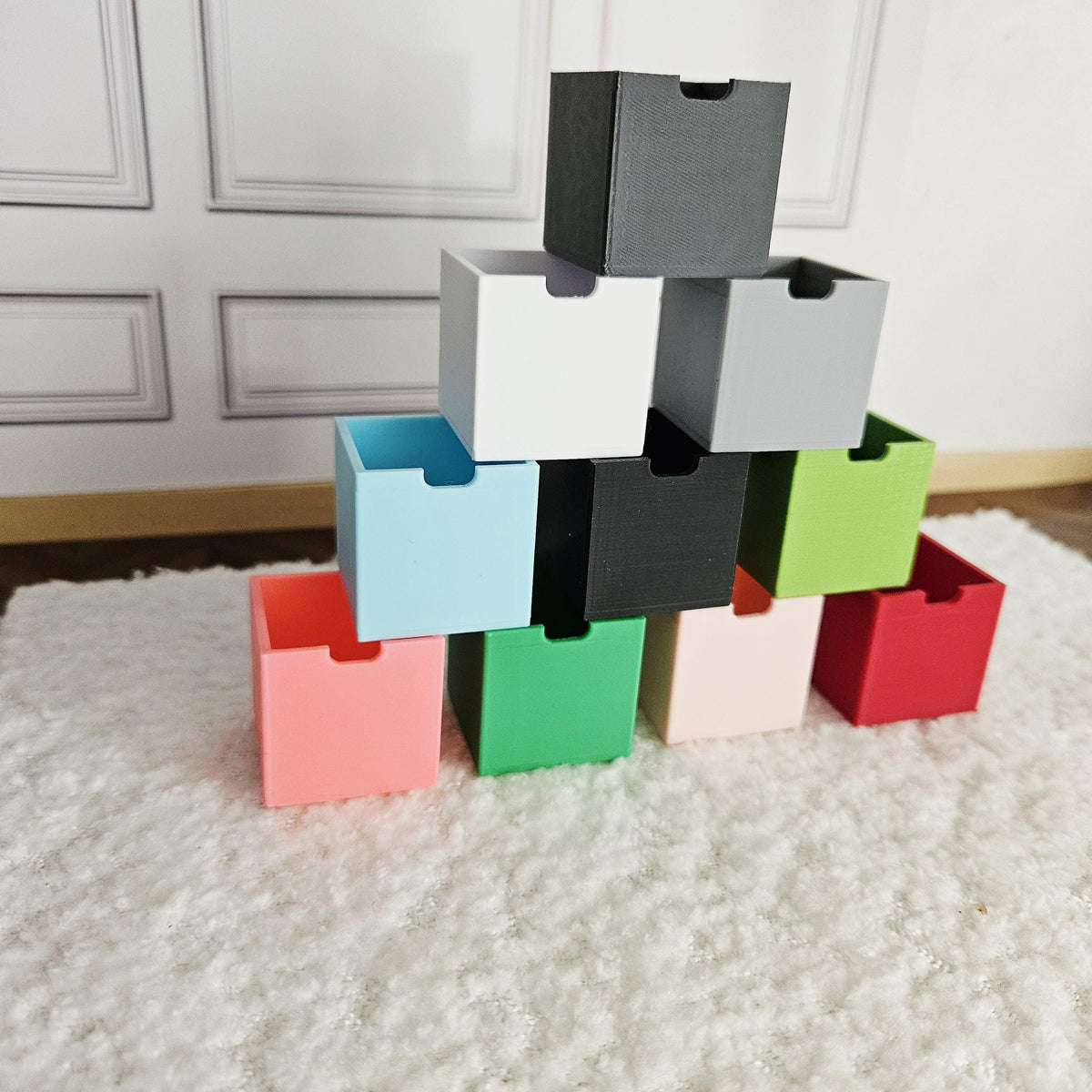 Dolls House Cube Storage Box, 12th Scale, Miniature Box, Choice of Colours