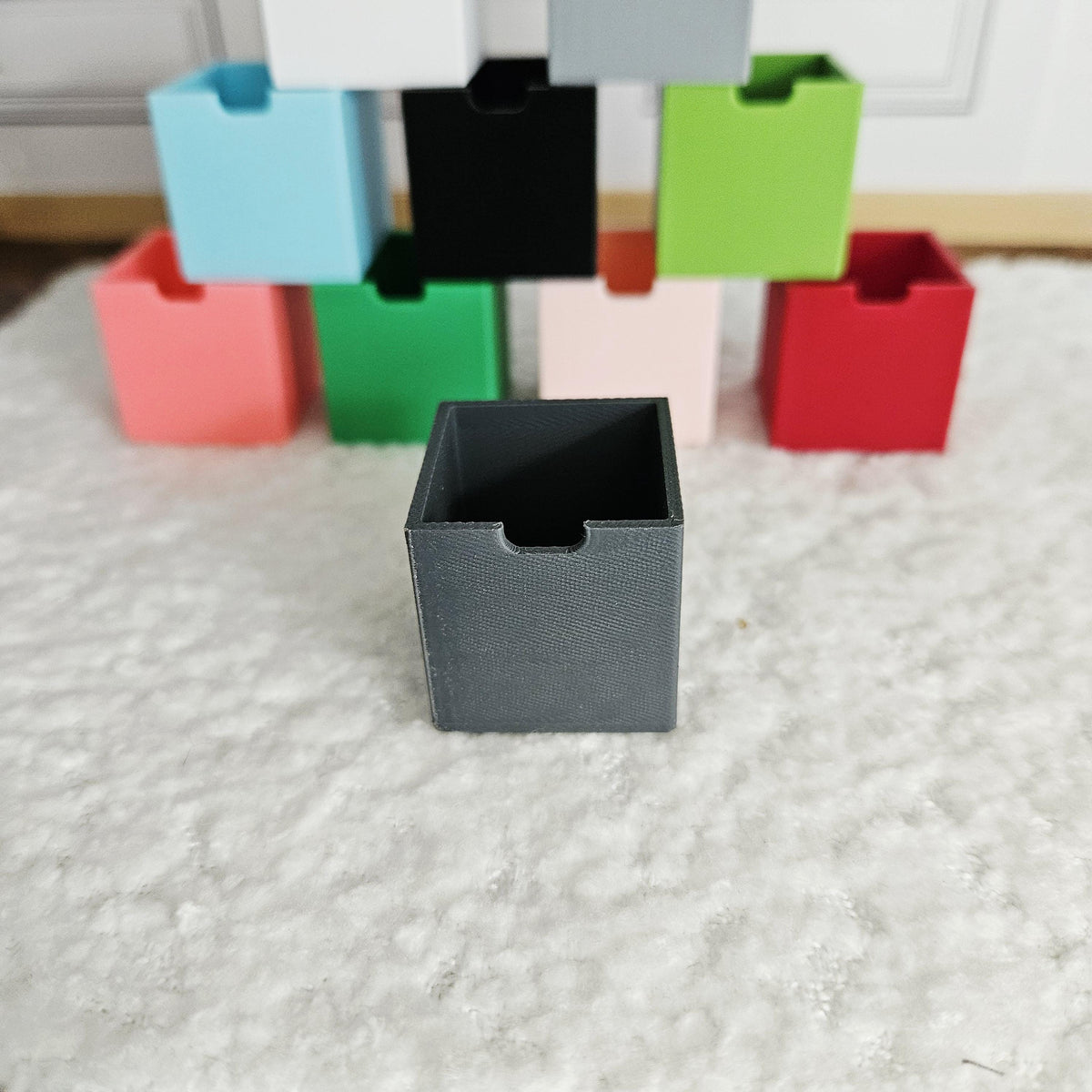 Dolls House Cube Storage Box, 12th Scale, Miniature Box, Choice of Colours
