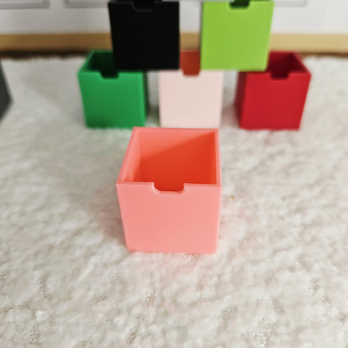 Dolls House Cube Storage Box, 12th Scale, Miniature Box, Choice of Colours