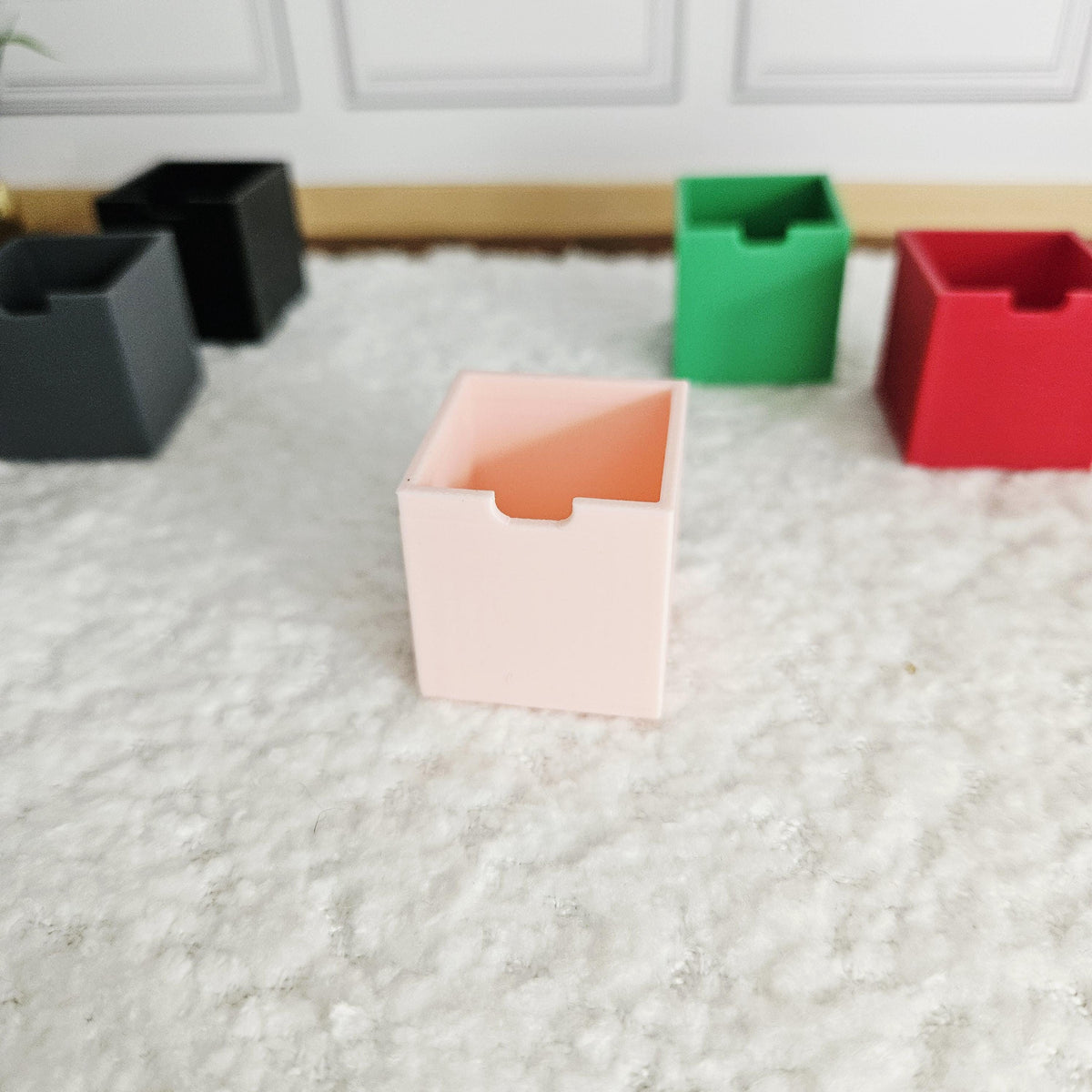 Dolls House Cube Storage Box, 12th Scale, Miniature Box, Choice of Colours