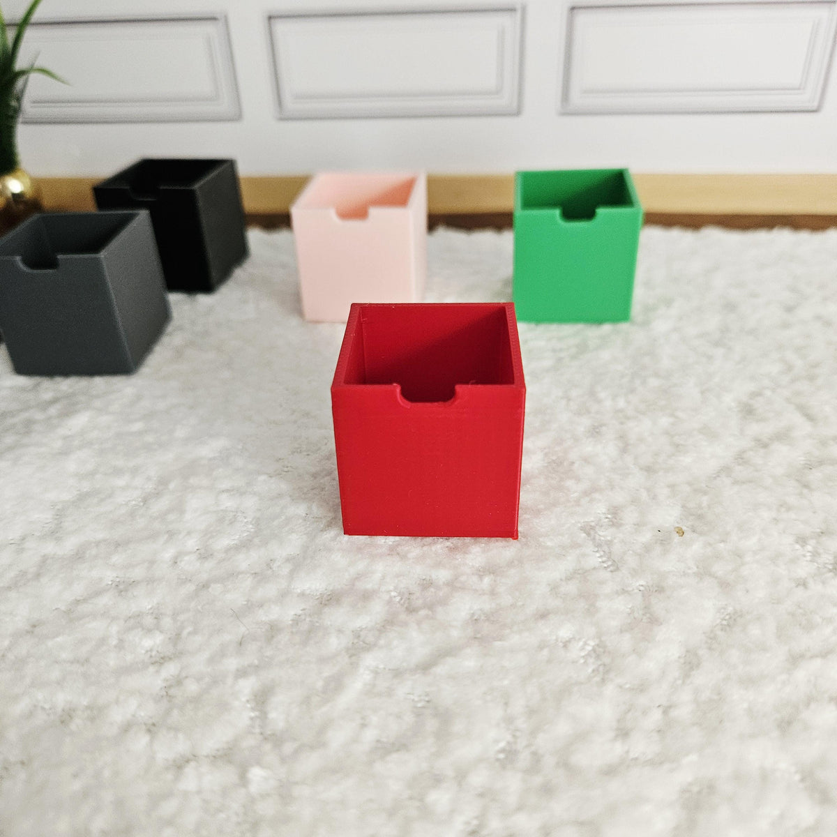 Dolls House Cube Storage Box, 12th Scale, Miniature Box, Choice of Colours