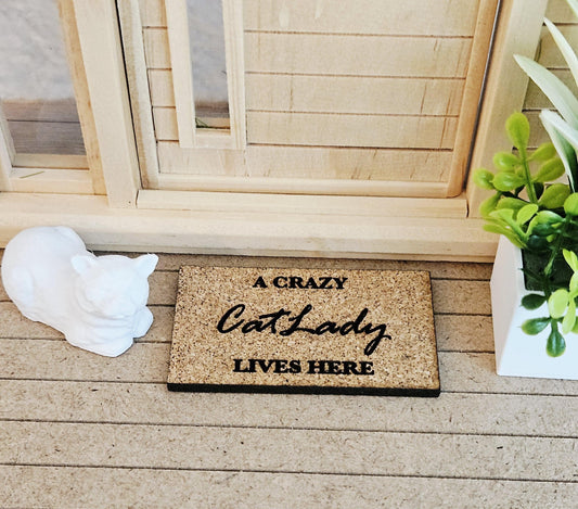 Dolls House Pet Lover Cork Doormat | Cat & Dog Designs | 1:12 Scale