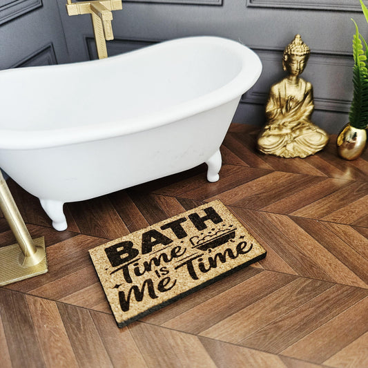 Engraved Cork Bath Mat Set | Dolls House Miniature, 1:12 Scale