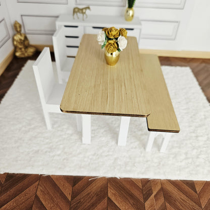 Oak-Veneer Dining Set – alternate view 9 | 1:12 scale dolls house miniature