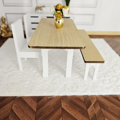 Oak-Veneer Dining Set – alternate view 11 | 1:12 scale dolls house miniature