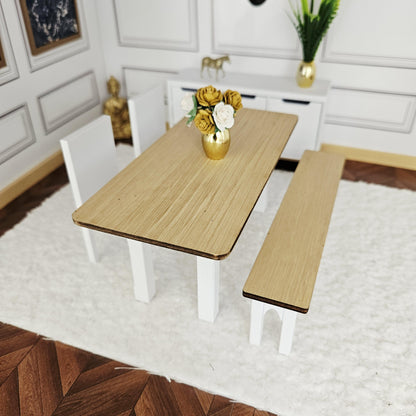 Oak-Veneer Dining Set – alternate view 16 | 1:12 scale dolls house miniature