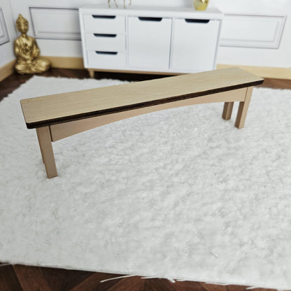 Modern 145 mm Slatted Bench – alternate view 3 | 1:12 scale dolls house miniature