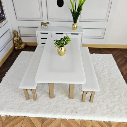 Dining Table & Bench Set – alternate view 3 | 1:12 scale dolls house miniature