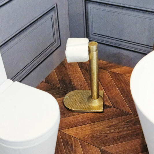 Dollhouse Miniature Toilet Roll Holder | 1:12 Scale Bathroom Accessory