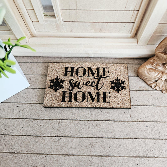 Dolls House Christmas Cork Doormat | 1:12 Scale | 6 Festive Designs