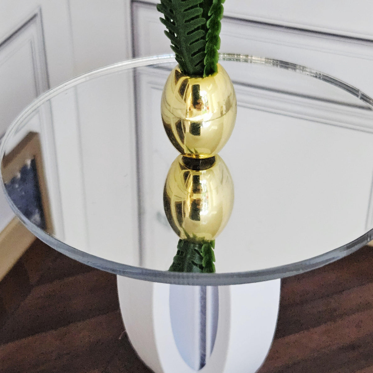 Modern Round Dolls House Table | Mirror or Solid Top | Contemporary Miniature Furniture | 1:12 Scale